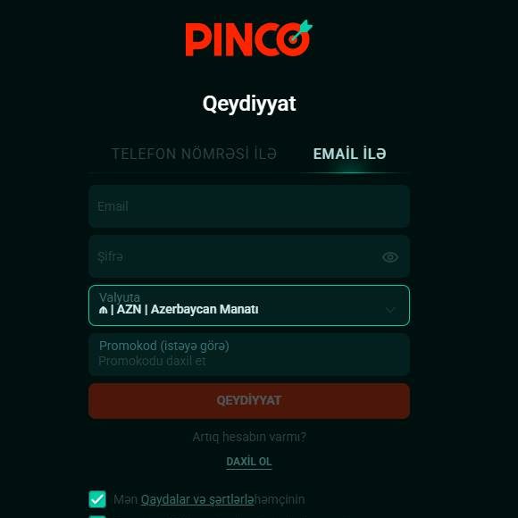 Qeydiyyatın addımları